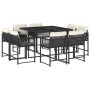 9-piece garden dining set with black synthetic rattan cushions by , Garden sets - Ref: Foro24-3211554, Price: 459,06 €, Disco...