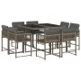 Garden dining set 9 pieces and gray synthetic rattan cushions by , Garden sets - Ref: Foro24-3211556, Price: 461,03 €, Discou...