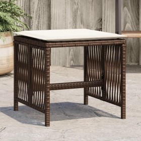 Garden stools with cushions 4 pcs synthetic brown rattan by , Outdoor ottomans - Ref: Foro24-365058, Price: 96,99 €, Discount: %