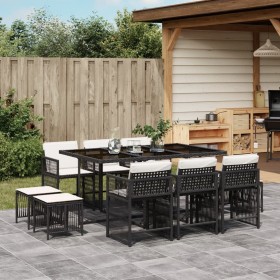 11-piece garden dining set with black synthetic rattan cushions by , Garden sets - Ref: Foro24-3211686, Price: 522,55 €, Disc...