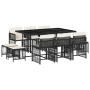 Set de comedor jardín 11 pzas con cojines ratán sintético negro de , Conjuntos de jardín - Ref: Foro24-3211686, Precio: 522,5...