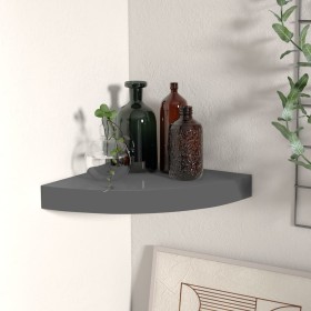 Gray glossy MDF corner floating shelf 25x25x3.8 cm by vidaXL, Shelves and shelves - Ref: Foro24-323892, Price: 15,99 €, Disco...