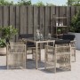 Garden armchairs with 4 light gray synthetic rattan cushions by , Garden chairs - Ref: Foro24-364971, Price: 216,43 €, Discou...