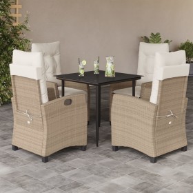 Garten-Essgruppe 5-teilig mit Kissen aus synthetischem Rattan in Beige. von , Gartensets - Ref: Foro24-3212804, Preis: 592,65...