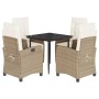 Set comedor de jardín 5 pzas con cojines ratán sintético beige de , Conjuntos de jardín - Ref: Foro24-3212804, Precio: 592,65...