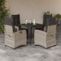 Garden dining set 5 pieces with light gray synthetic rattan cushions by , Garden sets - Ref: Foro24-3212844, Price: 631,78 €,...