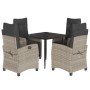 Garden dining set 5 pieces with light gray synthetic rattan cushions by , Garden sets - Ref: Foro24-3212844, Price: 631,78 €,...