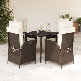 5-piece garden dining set with brown synthetic rattan cushions by , Garden sets - Ref: Foro24-3213414, Price: 592,75 €, Disco...