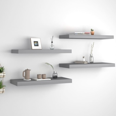 Floating wall shelves 4 pcs MDF gray 60x23.5x3.8 cm by vidaXL, Shelves and shelves - Ref: Foro24-323855, Price: 48,34 €, Disc...