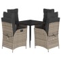 5-piece garden dining set with gray synthetic rattan cushions by , Garden sets - Ref: Foro24-3213421, Price: 624,58 €, Discou...