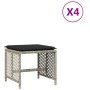 Garden stools and cushions 4 pcs light gray PE rattan 41x41x36cm by , Outdoor ottomans - Ref: Foro24-365053, Price: 100,05 €,...