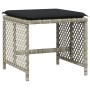 Garden stools and cushions 4 pcs light gray PE rattan 41x41x36cm by , Outdoor ottomans - Ref: Foro24-365053, Price: 100,05 €,...