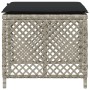 Garden stools and cushions 4 pcs light gray PE rattan 41x41x36cm by , Outdoor ottomans - Ref: Foro24-365053, Price: 100,05 €,...