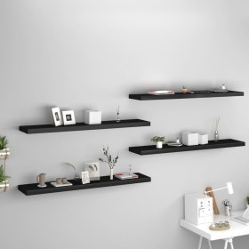 Floating wall shelves 4 pcs MDF black 120x23.5x3.8cm by vidaXL, Shelves and shelves - Ref: Foro24-323843, Price: 102,99 €, Di...