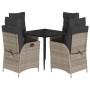 Set comedor de jardín 5 piezas con cojines ratán sintético gris de , Conjuntos de jardín - Ref: Foro24-3213215, Precio: 590,2...