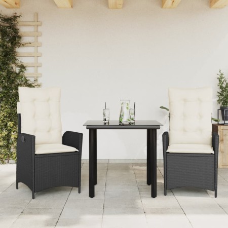 3-piece garden dining set with black synthetic rattan cushions by , Garden sets - Ref: Foro24-3213164, Price: 313,41 €, Disco...