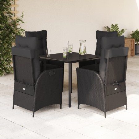 Set de muebles jardín 5 pzas con cojines ratán sintético negro de , Conjuntos de jardín - Ref: Foro24-3213185, Precio: 550,59...