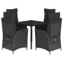 Set de muebles jardín 5 pzas con cojines ratán sintético negro de , Conjuntos de jardín - Ref: Foro24-3213185, Precio: 550,59...