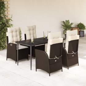 Set comedor de jardín 5 piezas y cojines ratán sintético marrón de , Conjuntos de jardín - Ref: Foro24-3213198, Precio: 663,9...