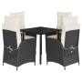 Set de muebles jardín 5 pzas con cojines ratán sintético negro de , Conjuntos de jardín - Ref: Foro24-3213166, Precio: 560,08...