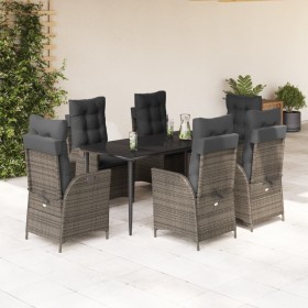 Garden dining set 7 pieces and gray synthetic rattan cushions by , Garden sets - Ref: Foro24-3213220, Price: 903,12 €, Discou...