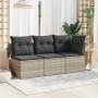 Gartensofa ohne Armlehnen mit Kissen aus hellem grauem PE-Rattan von , Outdoor-Sofas - Ref: Foro24-366174, Preis: 81,74 €, Ra...