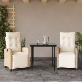 3-piece garden dining set with beige synthetic rattan cushions by , Garden sets - Ref: Foro24-3213002, Price: 340,99 €, Disco...