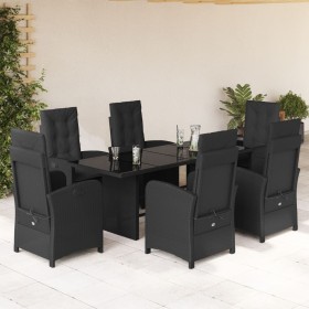 Set de comedor de jardín 7 pzas y cojines ratán sintético negro de , Conjuntos de jardín - Ref: Foro24-3212251, Precio: 958,6...