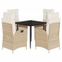 Set comedor de jardín 5 pzas con cojines ratán sintético beige de , Conjuntos de jardín - Ref: Foro24-3213236, Precio: 601,94...