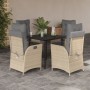 Set comedor de jardín 5 pzas con cojines ratán sintético beige de , Conjuntos de jardín - Ref: Foro24-3213255, Precio: 584,99...