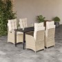 Set comedor de jardín 5 pzas con cojines ratán sintético beige de , Conjuntos de jardín - Ref: Foro24-3213248, Precio: 666,82...