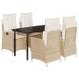 5-piece garden dining set with beige synthetic rattan cushions by , Garden sets - Ref: Foro24-3213248, Price: 665,99 €, Disco...