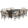 Garden dining set 9 pieces and brown synthetic rattan cushions by , Garden sets - Ref: Foro24-3212059, Price: 936,10 €, Disco...