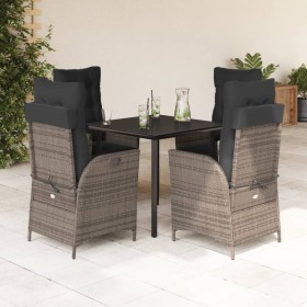 5-piece garden dining set with gray synthetic rattan cushions by , Garden sets - Ref: Foro24-3213428, Price: 597,99 €, Discou...