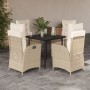 Set comedor de jardín 5 pzas con cojines ratán sintético beige de , Conjuntos de jardín - Ref: Foro24-3213435, Precio: 621,99...