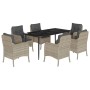 Set comedor jardín 7 pzas y cojines ratán sintético gris claro de , Conjuntos de jardín - Ref: Foro24-3211994, Precio: 728,99...