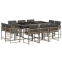 11-piece garden dining set with gray synthetic rattan cushions by , Garden sets - Ref: Foro24-3211568, Price: 602,28 €, Disco...