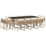 Set comedor de jardín con cojines 13 pzas ratán sintético beige de , Conjuntos de jardín - Ref: Foro24-3211582, Precio: 799,5...