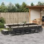 Garden furniture set 17 pieces with black synthetic rattan cushions by , Garden sets - Ref: Foro24-3211542, Price: 932,99 €, ...