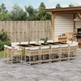 Garten-Essgruppe mit 15-teiligen Kissen aus synthetischem Rattan in Beige. von , Gartensets - Ref: Foro24-3211594, Preis: 929...