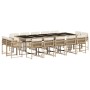 Set comedor de jardín con cojines 15 pzas ratán sintético beige de , Conjuntos de jardín - Ref: Foro24-3211594, Precio: 926,9...