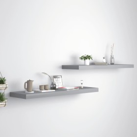 Floating wall shelves 2 pcs MDF gray 90x23.5x3.8 cm by vidaXL, Shelves and shelves - Ref: Foro24-323860, Price: 45,34 €, Disc...