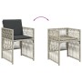 Garden dining set 9 pieces with light gray synthetic rattan cushions by , Garden sets - Ref: Foro24-3210959, Price: 394,54 €,...