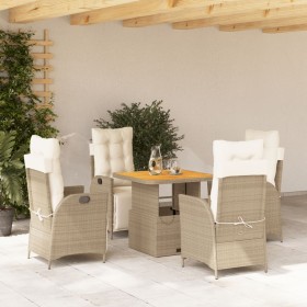 5-teiliges Garten-Esszimmer-Set mit Kissen synthetisches Rattan beige von , Gartensets - Ref: Foro24-3277472, Preis: 656,40 €...