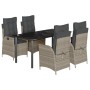 Set comedor de jardín 5 pzas cojines ratán sintético gris claro de , Conjuntos de jardín - Ref: Foro24-3213288, Precio: 670,1...