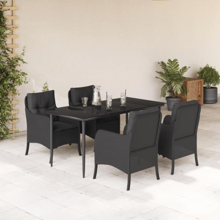 Set de muebles jardín 5 pzas con cojines ratán sintético negro de , Conjuntos de jardín - Ref: Foro24-3211923, Precio: 497,27...