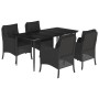 Set de muebles jardín 5 pzas con cojines ratán sintético negro de , Conjuntos de jardín - Ref: Foro24-3211923, Precio: 497,27...