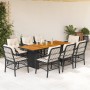 9 pcs garden dining set and cushions synthetic rattan black by , Garden sets - Ref: Foro24-3212071, Price: 1,00 €, Discount: %