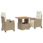 Set comedor de jardín 3 pzas con cojines ratán sintético beige de , Conjuntos de jardín - Ref: Foro24-3277411, Precio: 377,27...