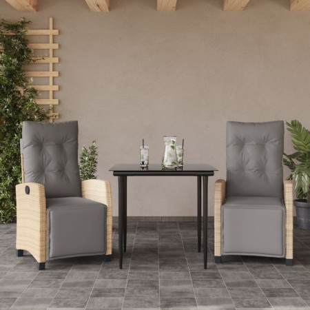 3-piece garden dining set with beige synthetic rattan cushions by , Garden sets - Ref: Foro24-3213016, Price: 340,76 €, Disco...